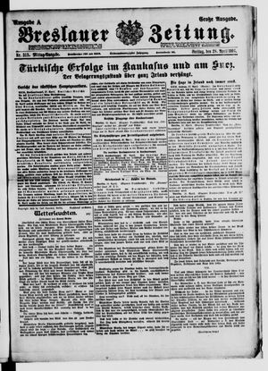 Breslauer Zeitung on Apr 28, 1916