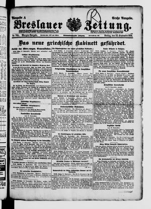 Breslauer Zeitung vom 22.09.1916