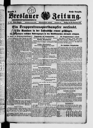 Breslauer Zeitung vom 22.09.1916