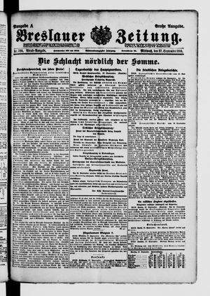 Breslauer Zeitung vom 27.09.1916