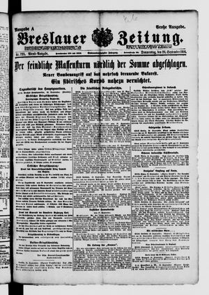 Breslauer Zeitung vom 28.09.1916