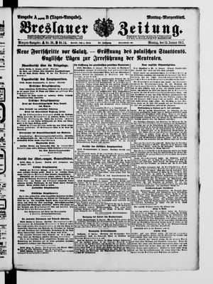Breslauer Zeitung vom 15.01.1917