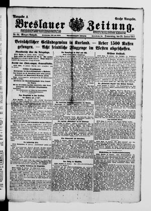 Breslauer Zeitung on Jan 25, 1917