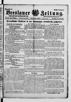 Breslauer Zeitung vom 01.05.1917
