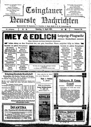 Tsingtauer neueste Nachrichten vom 05.04.1914