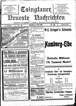 Tsingtauer neueste Nachrichten on May 5, 1914