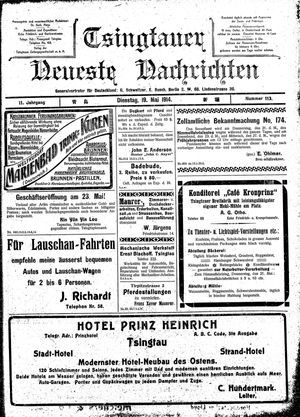 Tsingtauer neueste Nachrichten vom 19.05.1914