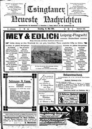 Tsingtauer neueste Nachrichten vom 31.05.1914