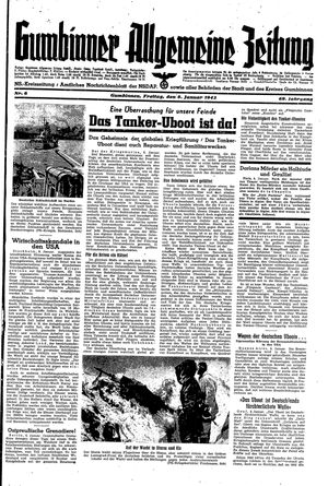Gumbinner allgemeine Zeitung vom 08.01.1943