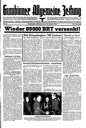 Gumbinner allgemeine Zeitung vom 13.01.1943