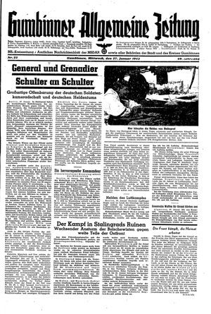 Gumbinner allgemeine Zeitung vom 27.01.1943