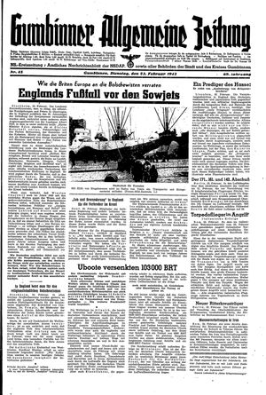 Gumbinner allgemeine Zeitung vom 23.02.1943