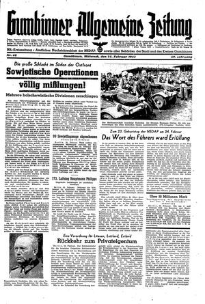 Gumbinner allgemeine Zeitung vom 24.02.1943
