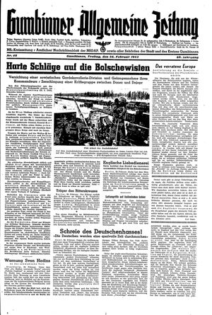 Gumbinner allgemeine Zeitung vom 26.02.1943