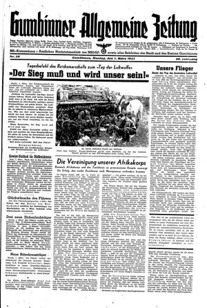 Gumbinner allgemeine Zeitung vom 01.03.1943