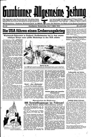 Gumbinner allgemeine Zeitung vom 04.03.1943