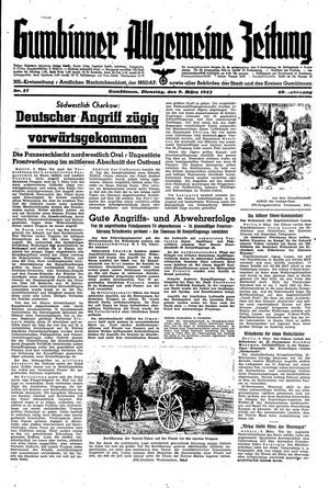Gumbinner allgemeine Zeitung vom 09.03.1943