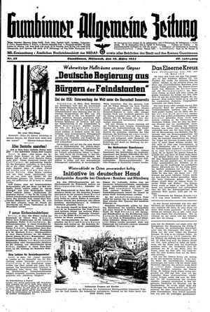 Gumbinner allgemeine Zeitung vom 10.03.1943