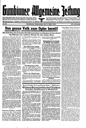 Gumbinner allgemeine Zeitung vom 11.03.1943