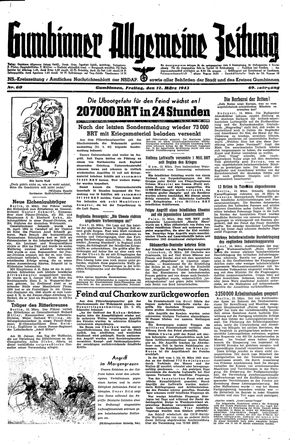 Gumbinner allgemeine Zeitung vom 12.03.1943