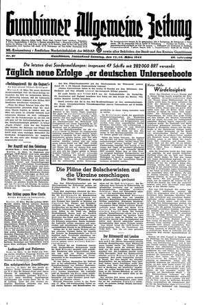 Gumbinner allgemeine Zeitung vom 13.03.1943