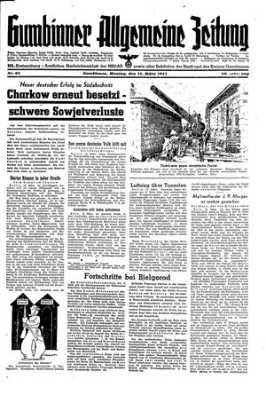 Gumbinner allgemeine Zeitung vom 15.03.1943