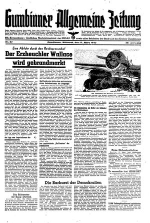 Gumbinner allgemeine Zeitung vom 17.03.1943