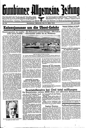 Gumbinner allgemeine Zeitung vom 24.03.1943