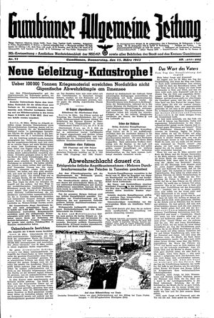 Gumbinner allgemeine Zeitung vom 25.03.1943