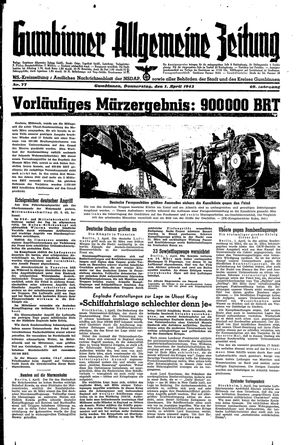 Gumbinner allgemeine Zeitung vom 01.04.1943