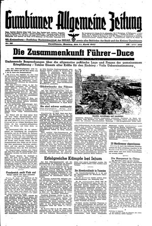 Gumbinner allgemeine Zeitung vom 12.04.1943