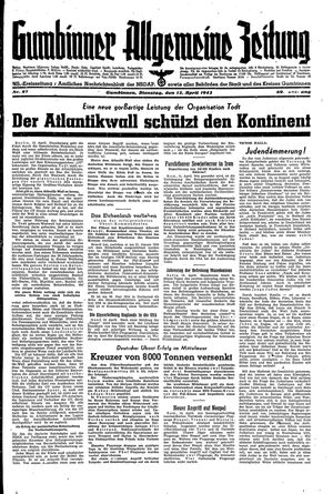 Gumbinner allgemeine Zeitung vom 13.04.1943