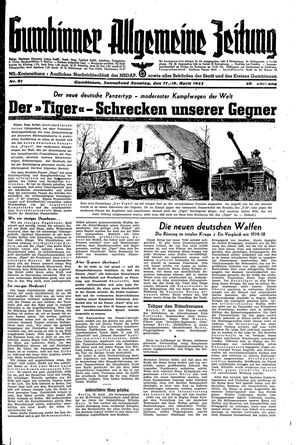 Gumbinner allgemeine Zeitung vom 17.04.1943