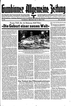 Gumbinner allgemeine Zeitung vom 21.04.1943