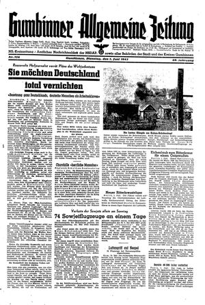 Gumbinner allgemeine Zeitung vom 01.06.1943