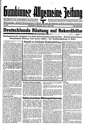 Gumbinner allgemeine Zeitung on Jun 7, 1943