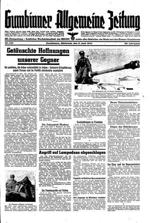 Gumbinner allgemeine Zeitung vom 09.06.1943