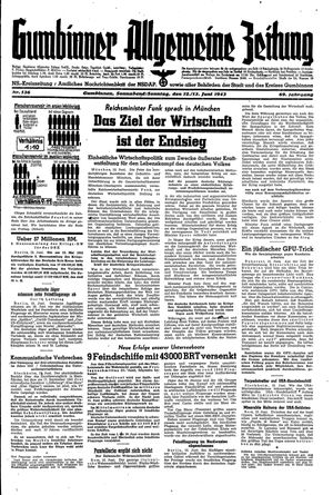 Gumbinner allgemeine Zeitung vom 12.06.1943