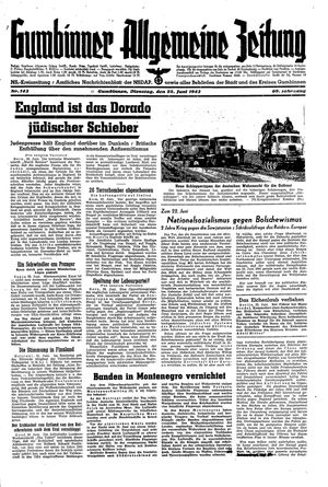 Gumbinner allgemeine Zeitung vom 22.06.1943