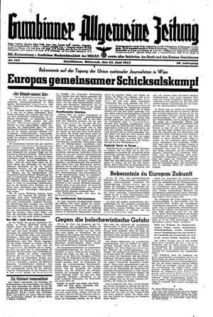 Gumbinner allgemeine Zeitung vom 23.06.1943