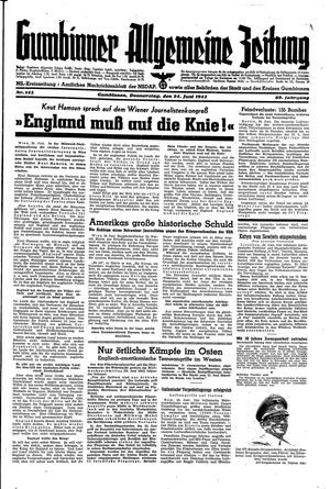 Gumbinner allgemeine Zeitung vom 24.06.1943