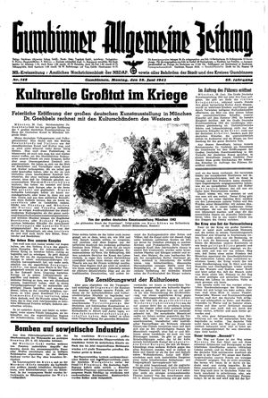 Gumbinner allgemeine Zeitung vom 28.06.1943