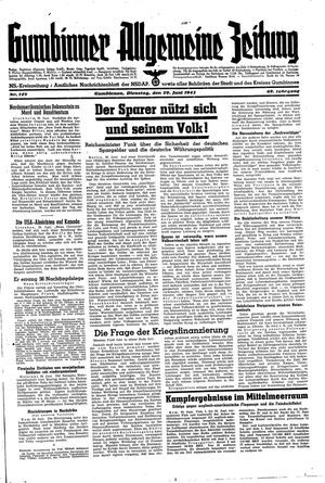 Gumbinner allgemeine Zeitung vom 29.06.1943