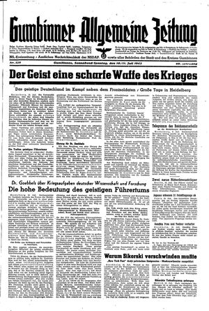 Gumbinner allgemeine Zeitung vom 10.07.1943