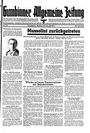 Gumbinner allgemeine Zeitung vom 26.07.1943