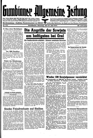 Gumbinner allgemeine Zeitung vom 27.07.1943