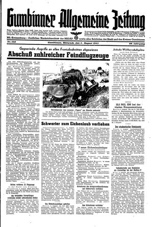 Gumbinner allgemeine Zeitung vom 04.08.1943