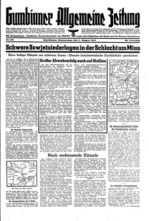 Gumbinner allgemeine Zeitung vom 05.08.1943