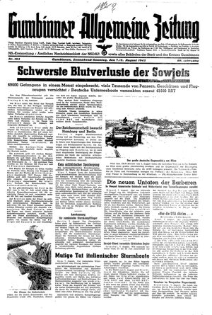 Gumbinner allgemeine Zeitung vom 07.08.1943