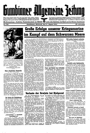 Gumbinner allgemeine Zeitung vom 11.08.1943